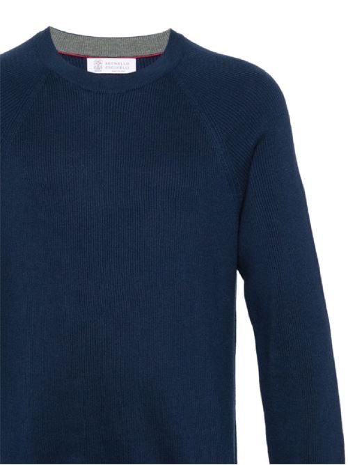 Imperial blue cotton knitwear Brunello Cucinelli | M29400100CL598